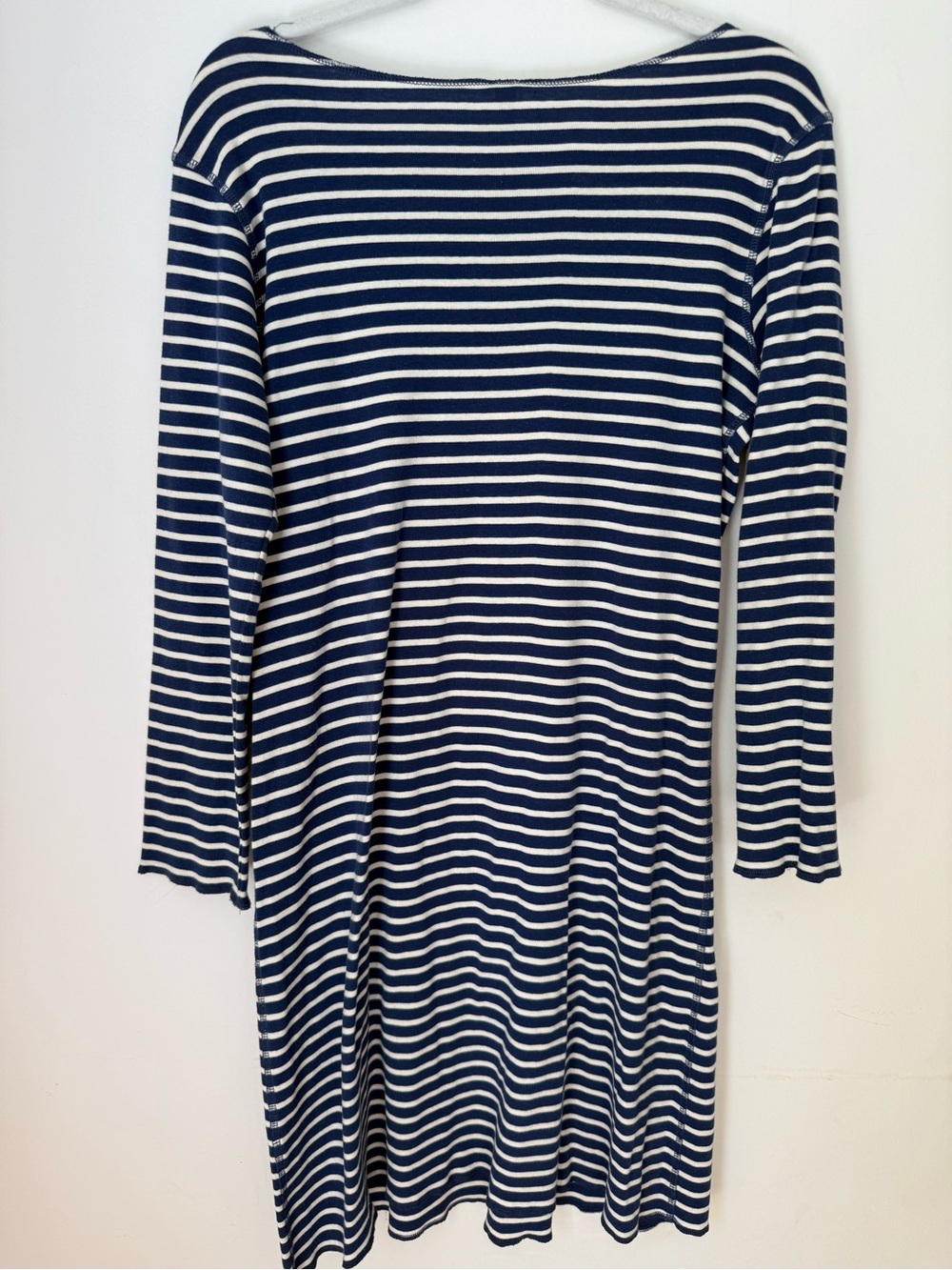 Sailor Rose Navy White Striped Knit Dress Medium Made in New York